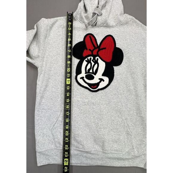 Disney Minnie Mouse Heather Gray Hooded Sweatshirt Embroidered Minnie Small - Picture 4 of 10